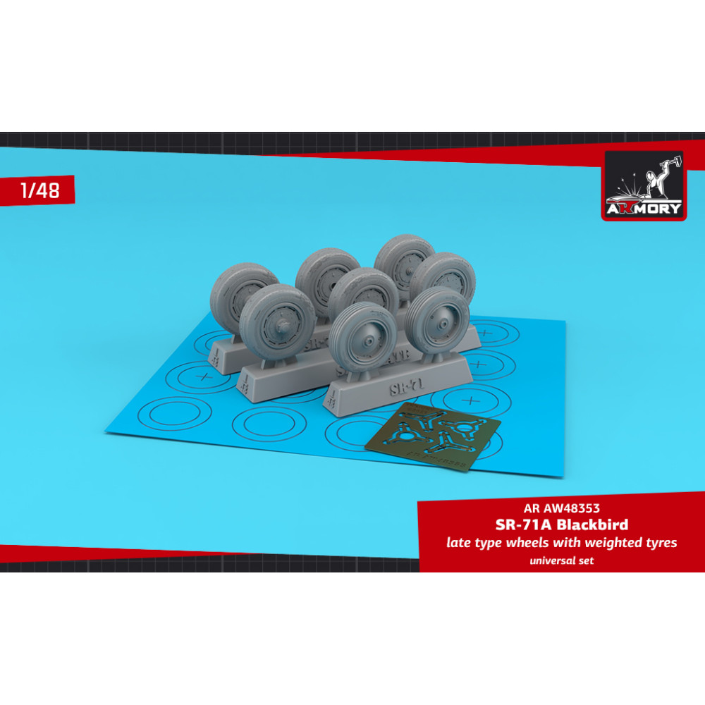 SR-71A Blackbird late type wheels w/ weighted tyres 1/48 Armory Models AR AW48353