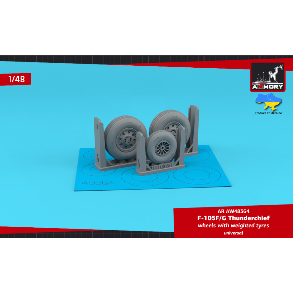 F-105F/G Thunderchief wheels w/ weighted tyres  1/48 Armory Models AR AW48364