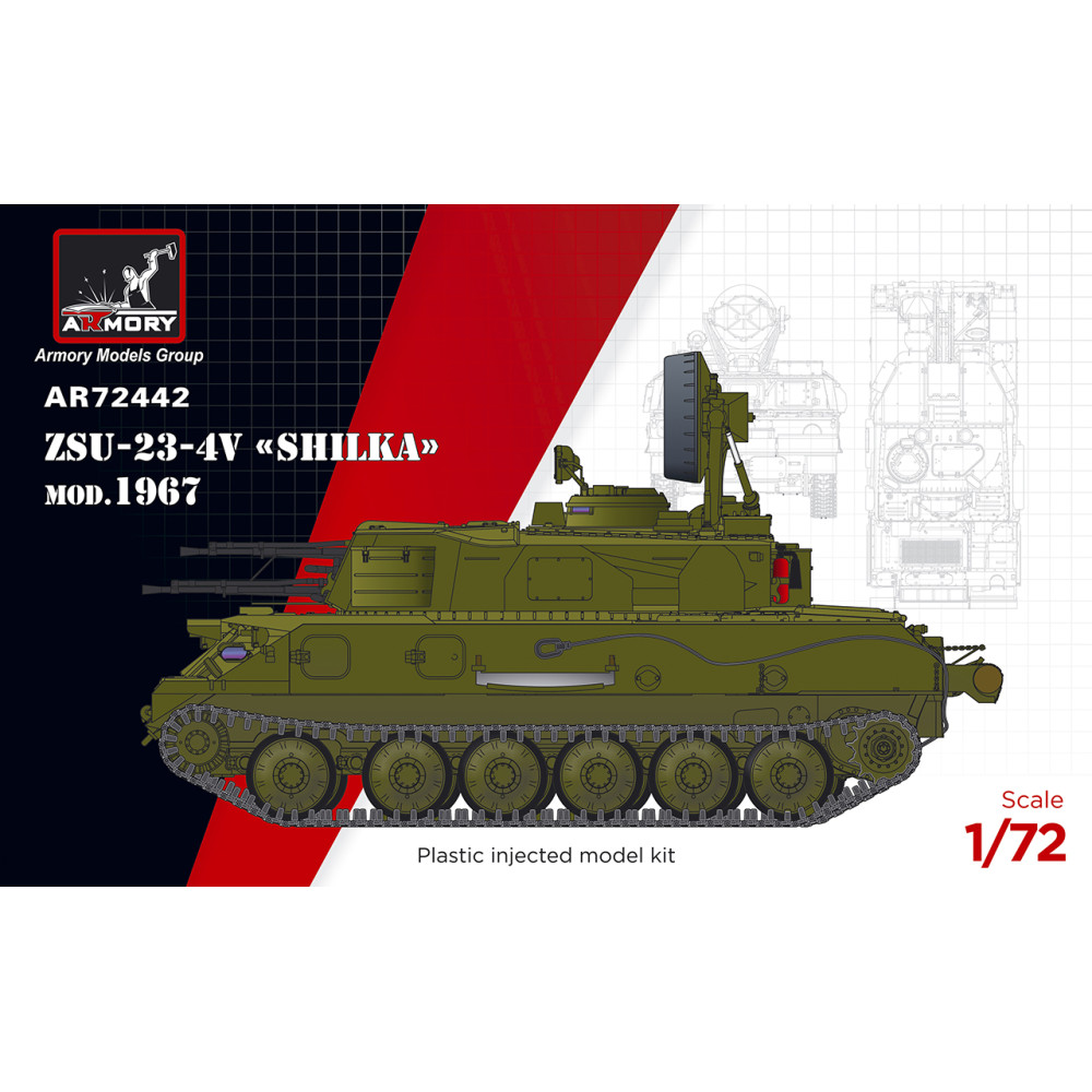 ZSU-23-4V “Shilka” mod.1967, Soviet SPAAG 1/72 Armory models AR72442