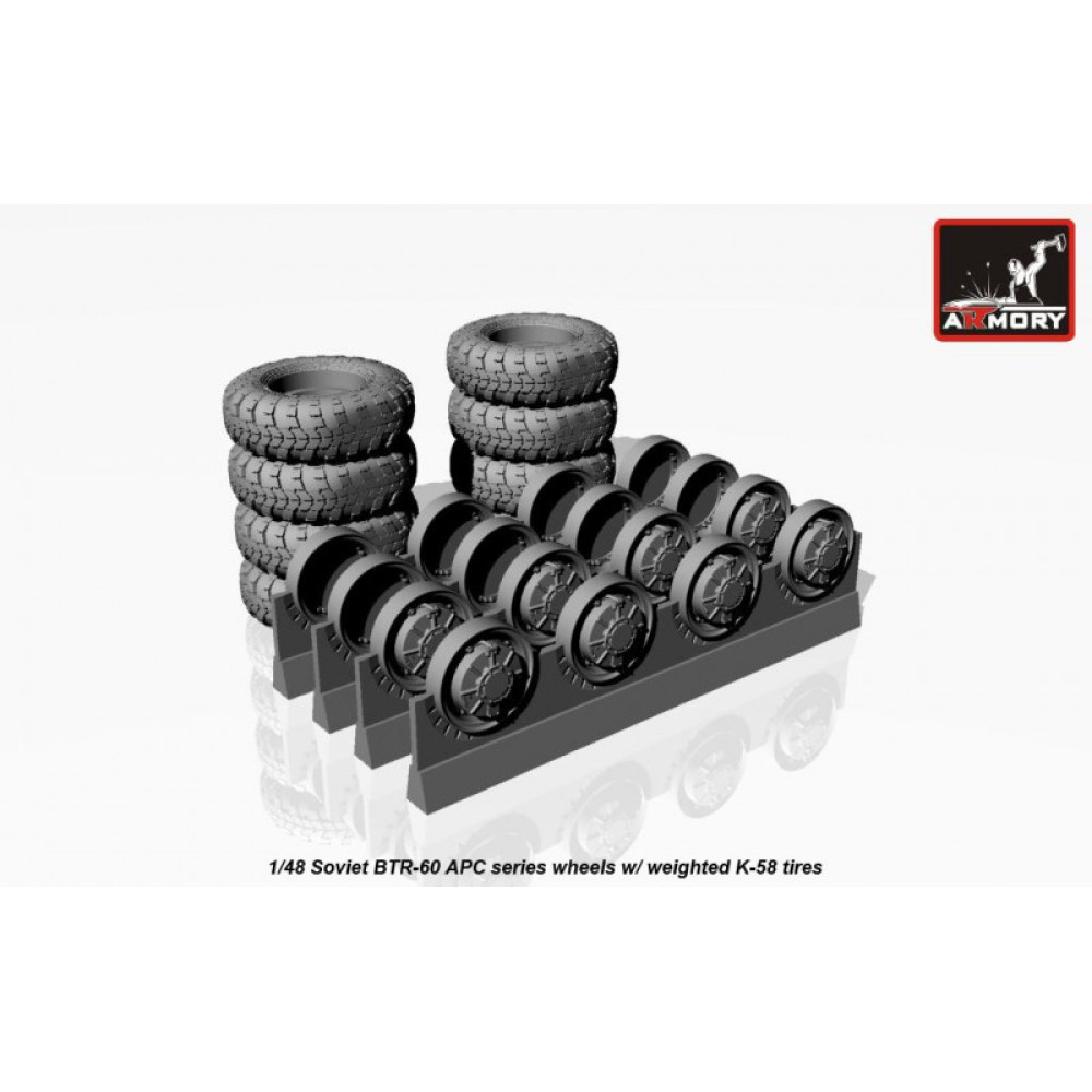  BTR-60 APC Soviet armored carrier wheels set  1/48 Armory Models AR AC4801