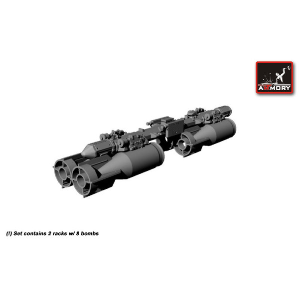MZBD-4UT з чотирма вибухонебезпечними бомбами OFAB-100-120, набір боєприпасів смоли з деталями PE 1/48 Armory Models AR ACA4810c