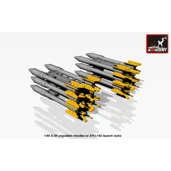  S-3K unguided missiles w/ APU-14U launcher rack 1/48 Armory Models AR ACA4814