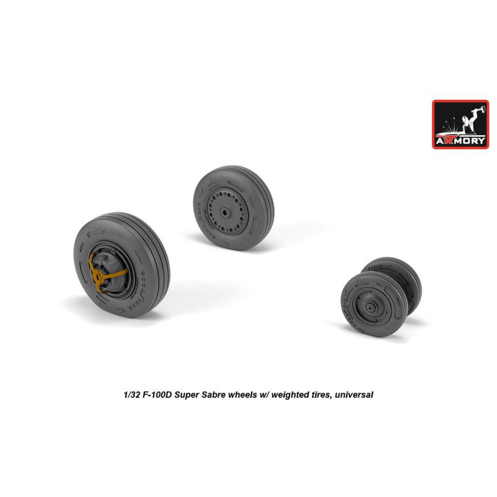 F-100D Super Sabre wheels w/ weighted tires 1/32 Armory Models AR AW32303