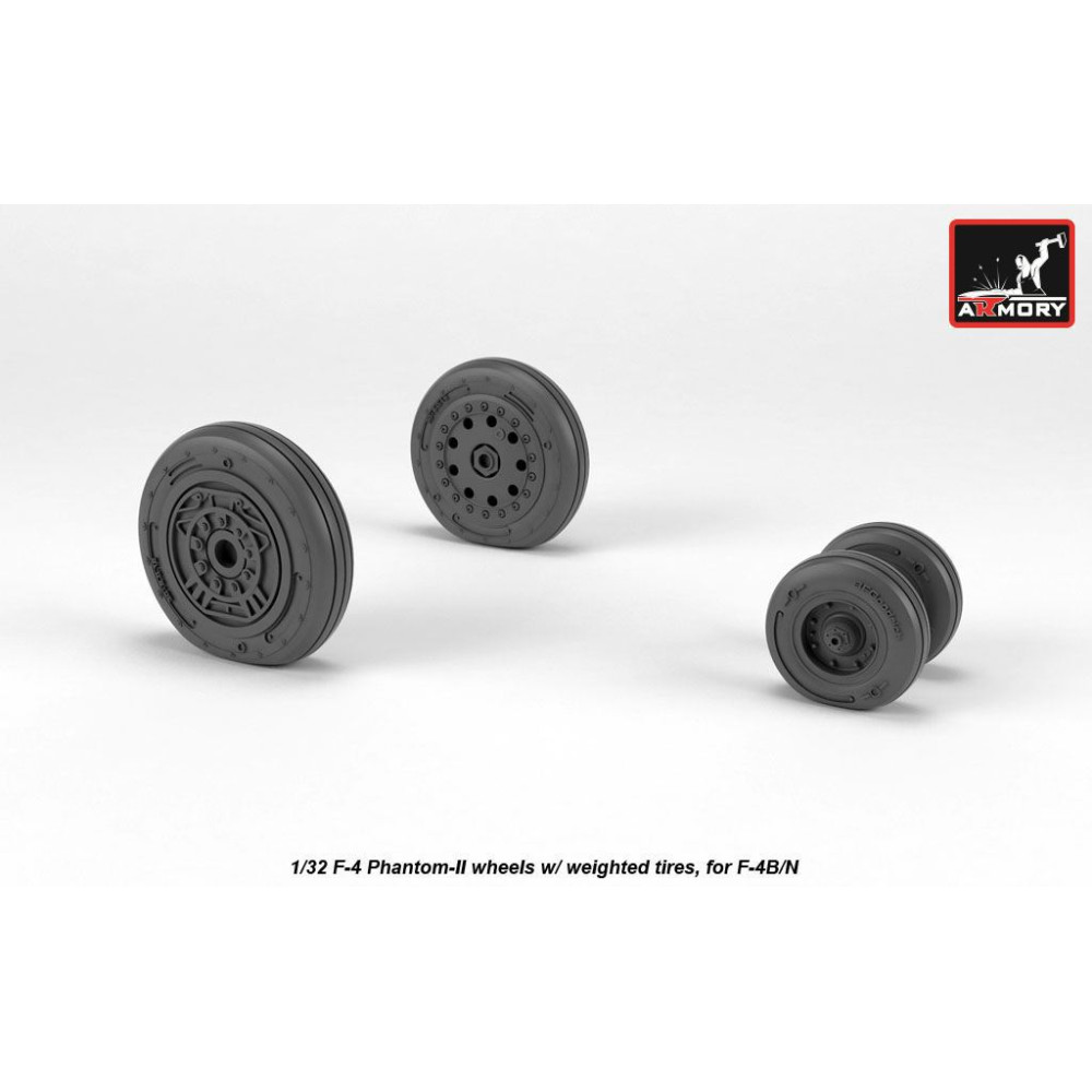F-4 Phantom-II wheels w/ weighted tires, early 1/32 Armory Models AR AW32306
