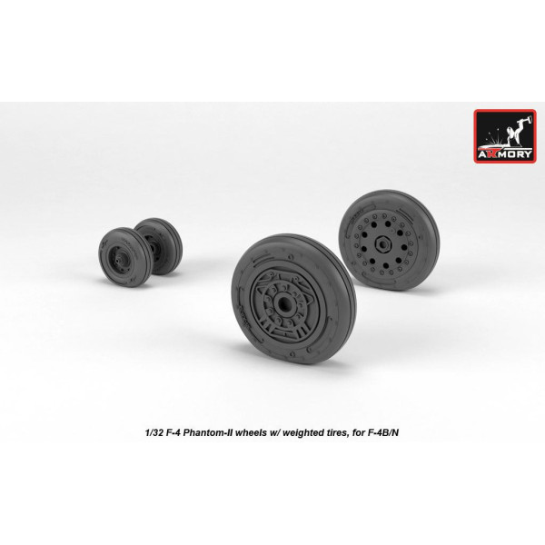 F-4 Phantom-II wheels w/ weighted tires, early 1/32 Armory Models AR AW32306