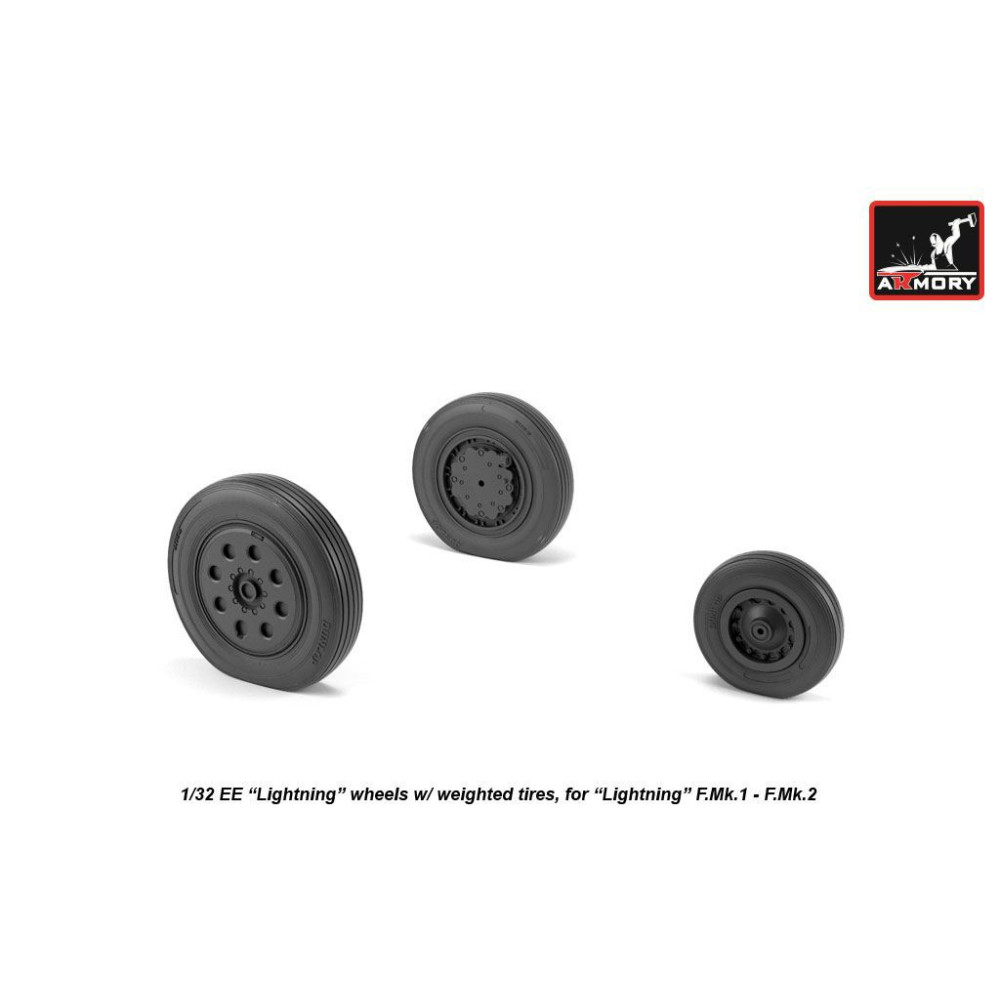 EE "Lightning" wheels w/ weighted tires, early 1/32 Armory Models AR AW32401