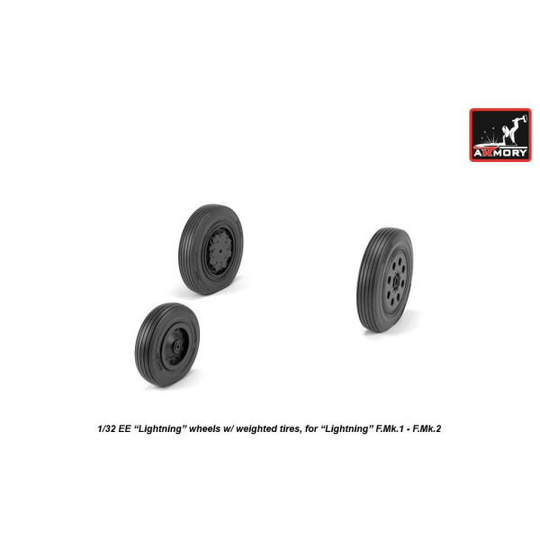 EE "Lightning" wheels w/ weighted tires, early 1/32 Armory Models AR AW32401