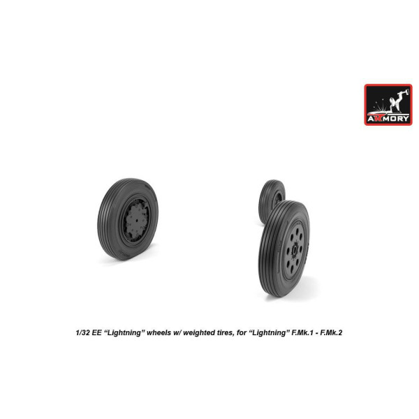 EE "Lightning" wheels w/ weighted tires, early 1/32 Armory Models AR AW32401