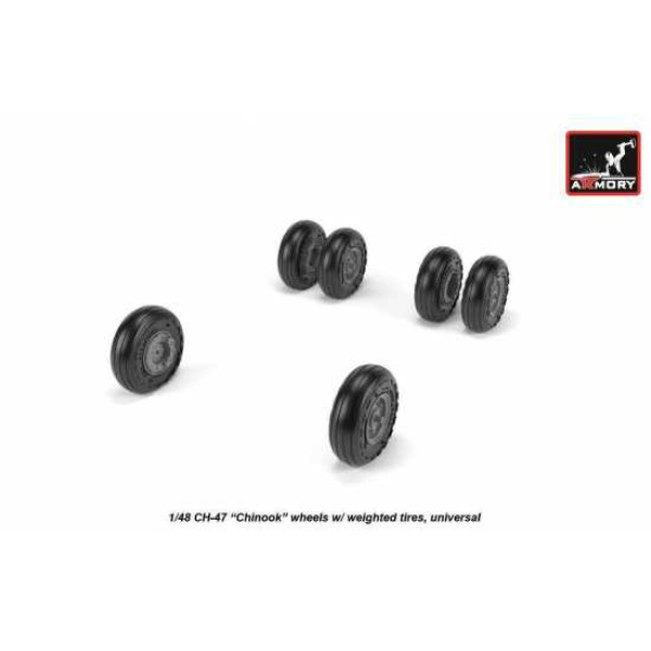  CH-47 Chinook wheels w/ weighted tires 1/35 Armory Models AR AW35301