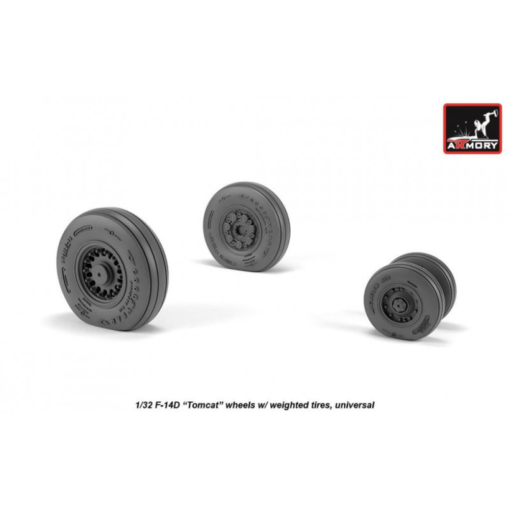 F-14 Tomcat late type wheels w/ weighted tires 1/32 Armory Models AR AW32310