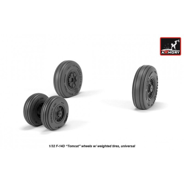 F-14 Tomcat late type wheels w/ weighted tires 1/32 Armory Models AR AW32310