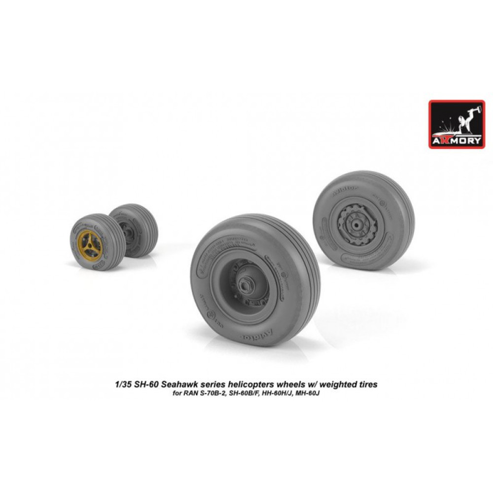 SH-60 Seahawk wheels w/ weighted tires 1/35 Armory Models AR AW35302