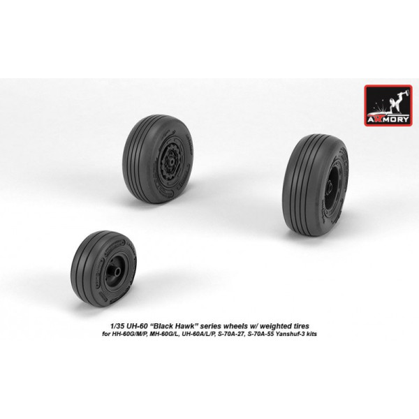 UH-60 Black Hawk колеса з навантаженими шинами 1/35 Armory Models AR AW35303