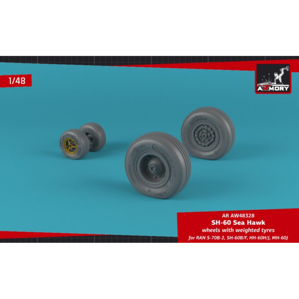 SH-60 Seahawk wheels w/ weighted tires 1/48 Armory Models AR AW48328
