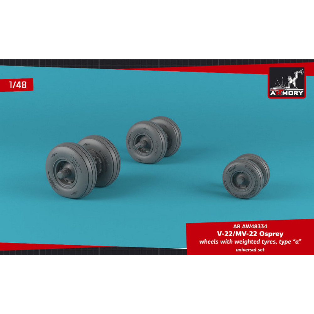 V/MV-22 Osprey - type «A» wheels w/ weighted tires 1/48 Armory Models AR AW48334