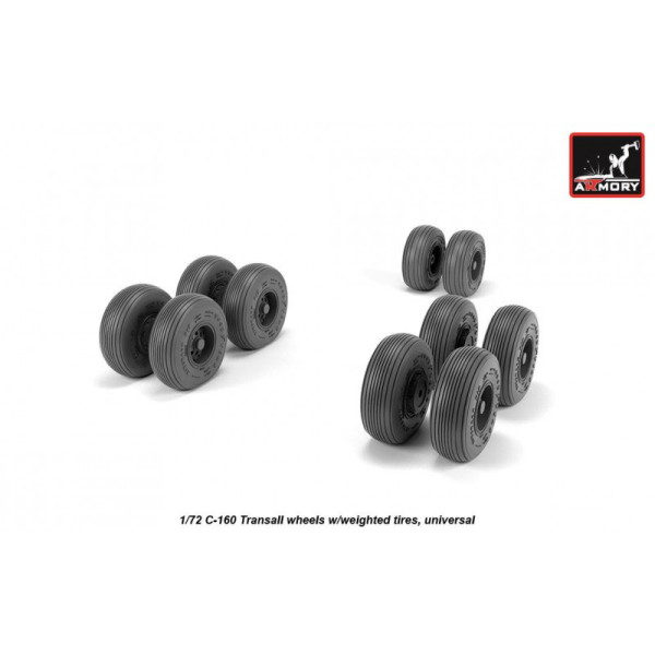 C-160 Transall wheels w/weighted tires 1/72 Armory Models AR AW72507