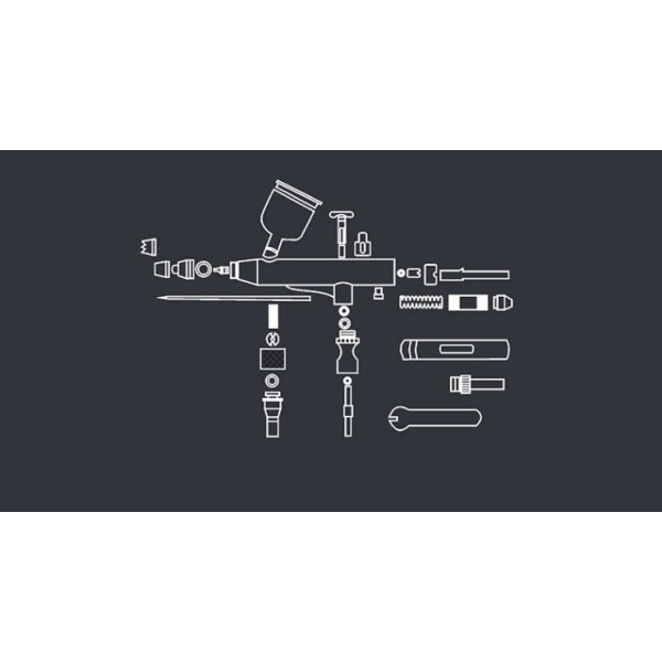 Airbrush - BLACK FLAME  (0,3 mm) Border Model 0201