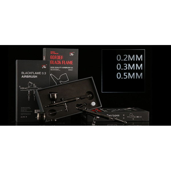 Airbrush - BLACK FLAME  (0,3 mm) Border Model 0201