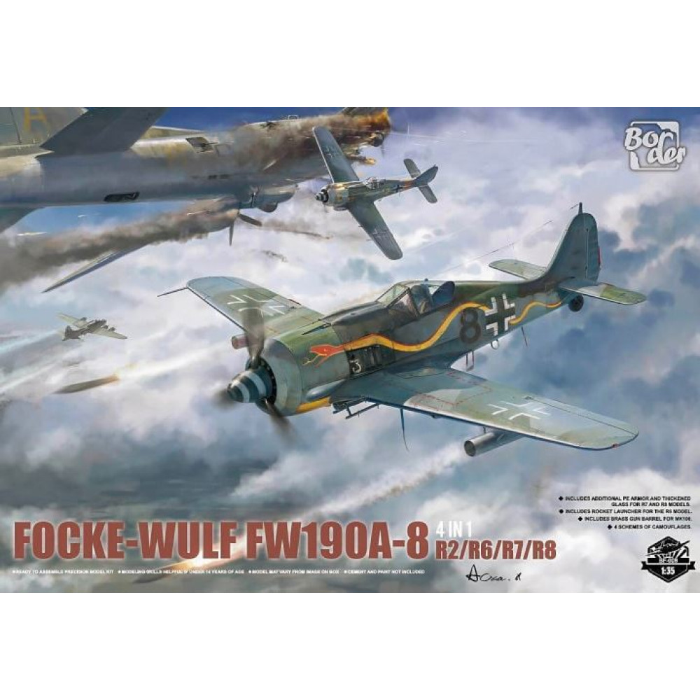 Focke-Wulf FW-190A-8   4 in 1 (R2; R6; R7; R8) 1/35 Border model BF-009