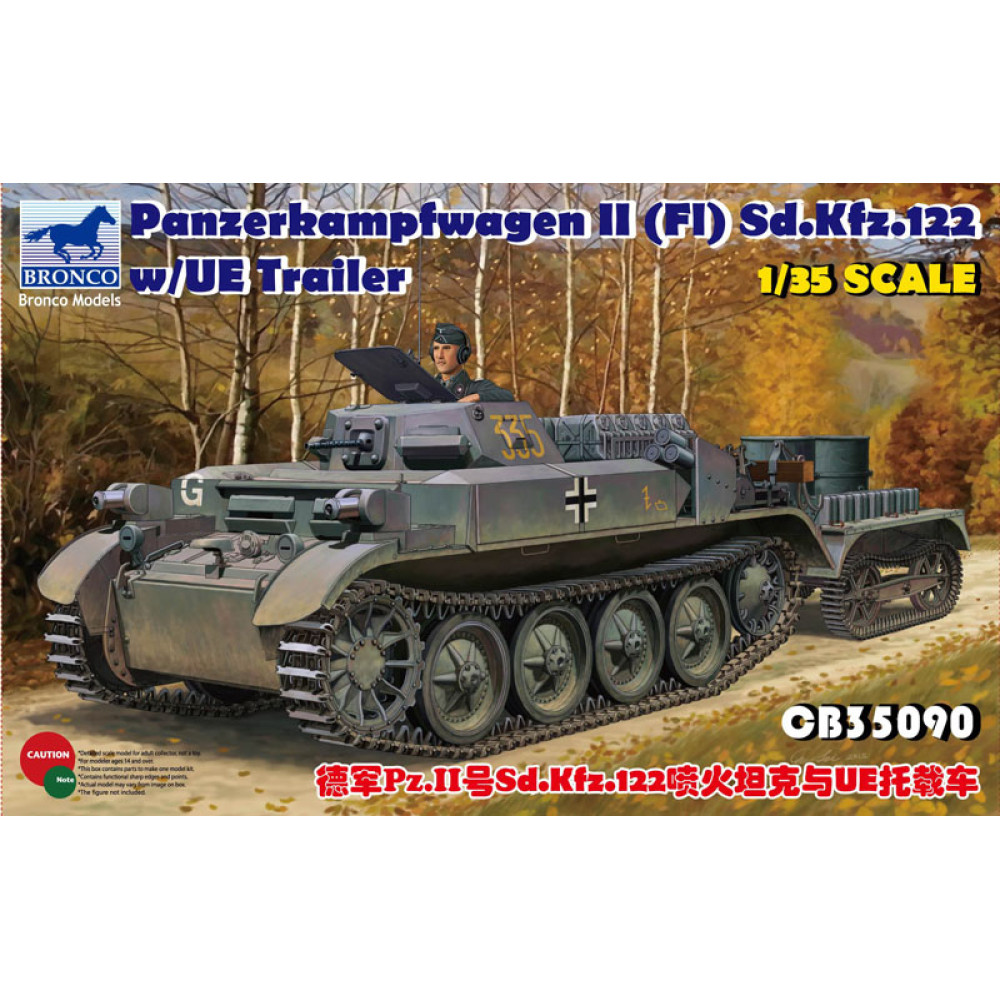 Panzerkampfwagen II (FI) Sd.Kfz.122 w/UE Trailer  1/35 Bronco Models 35090