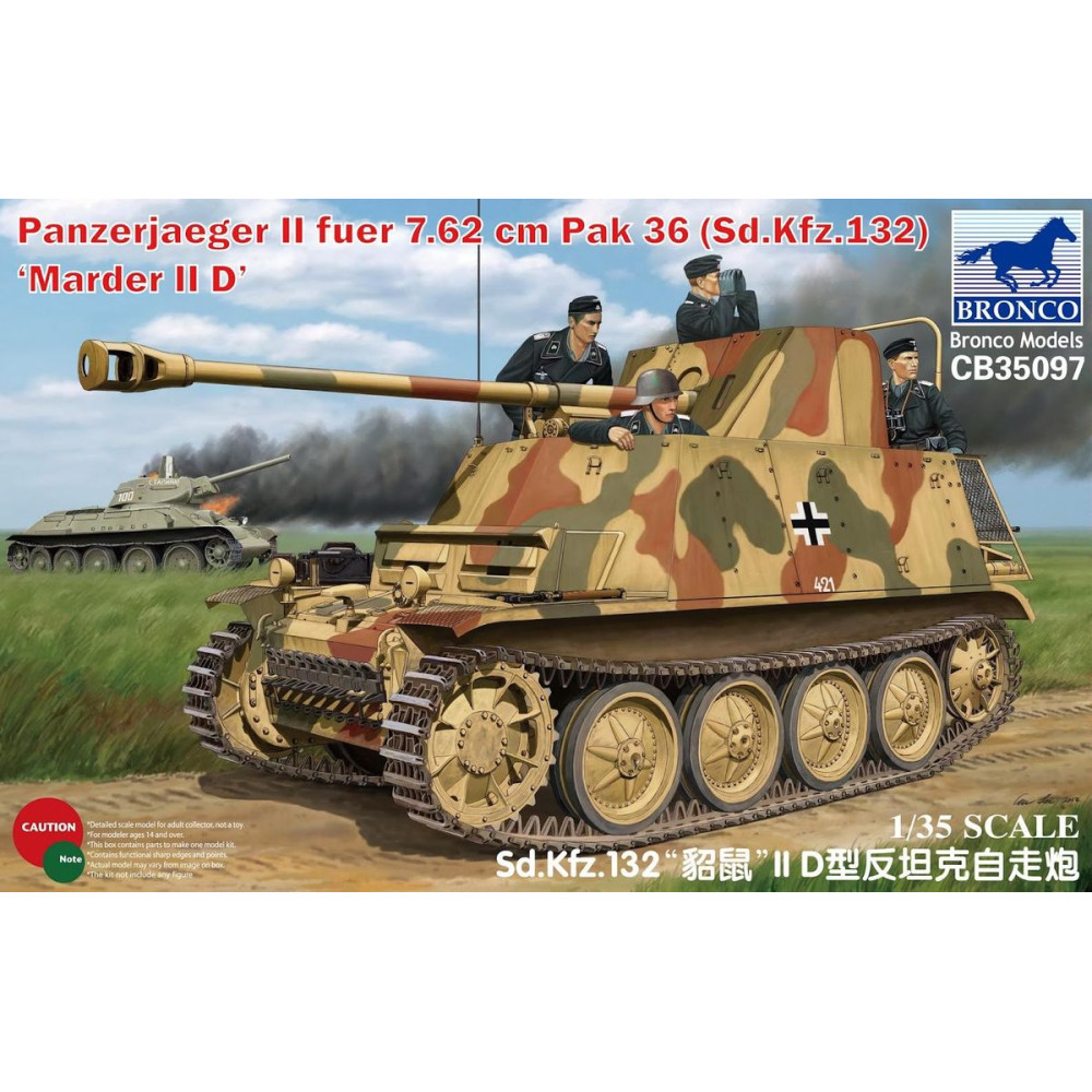 Panzerjaeger II fuer 7.62 cm PaK 36 (Sd.Kfz. 132) Marder II D 1/35 Bronco Models 35097