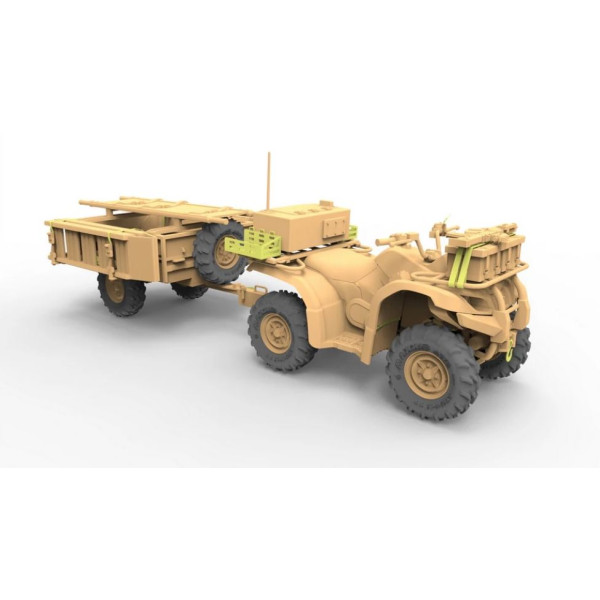 British Army ATV Quad Bike and Trailer w/Soldier 1/35 Bronco Models 35207