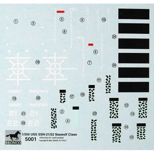  Submarine USS SSN-21/22 Seawolf Class  1/350 Bronco NB5001