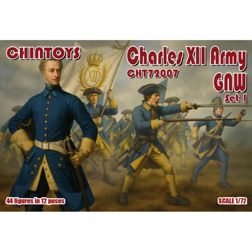 Армії Карла XII  Набір #1 (44 фігурки, 12 поз) 1/72 Chintoys 72007