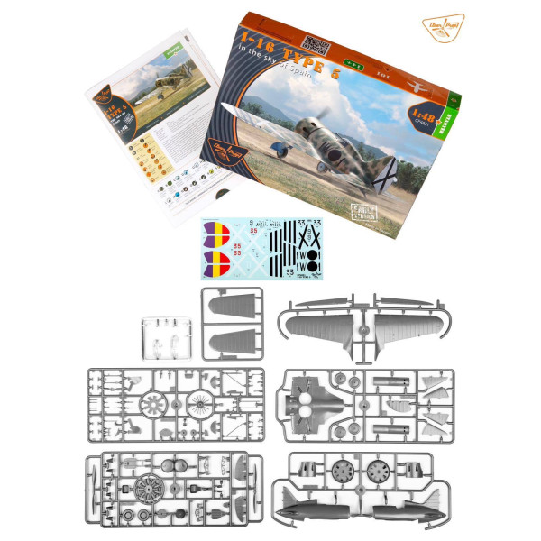 I-16 type 5 (in the sky of Spain early version)  1/48 Clear Prop 4821