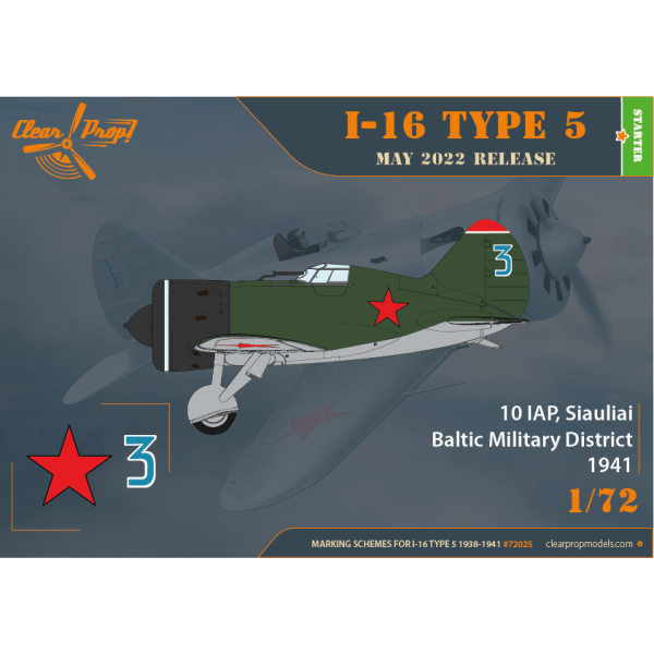 I-16 Type 5 (1938-1941) STARTER KIT 1/72 Clear Prop 72025