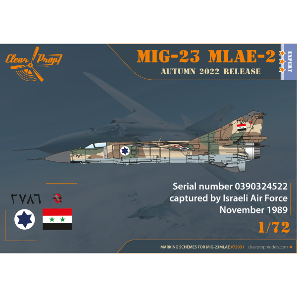 МіГ-23 МЛАЇ-2 Flogger-G радянський багатоцільовий винищувач Expert kit 1/72 Clear Prop 72031
