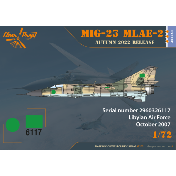 МіГ-23 МЛАЇ-2 Flogger-G радянський багатоцільовий винищувач Expert kit 1/72 Clear Prop 72031