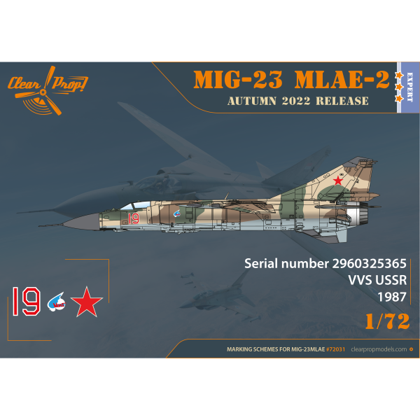 МіГ-23 МЛАЇ-2 Flogger-G радянський багатоцільовий винищувач Expert kit 1/72 Clear Prop 72031