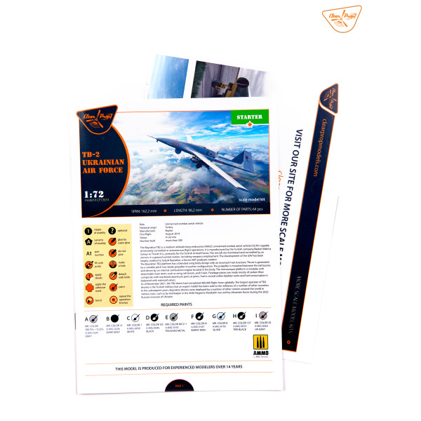 TB.2 UAV UKRAINIAN ARMY  STARTER KIT 1/72 Clear Prop 72033