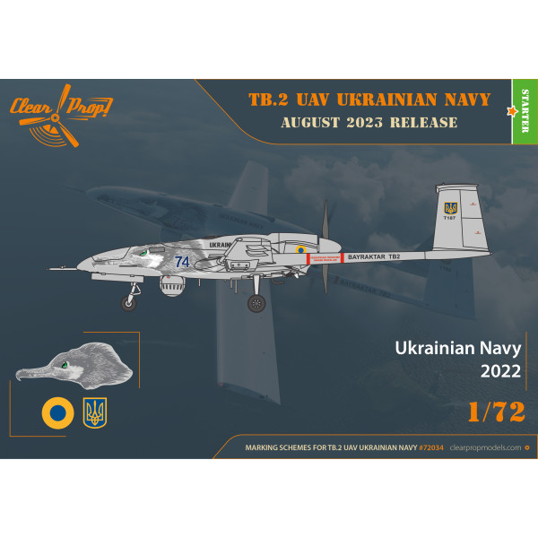 TB.2 UAV UKRAINIAN NAVY  STARTER KIT 1/72 Clear Prop 72034