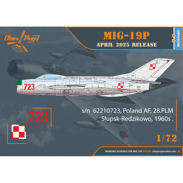 МіГ-19П - одномісний реактивний винищувач 1/72 Clear Prop 72056