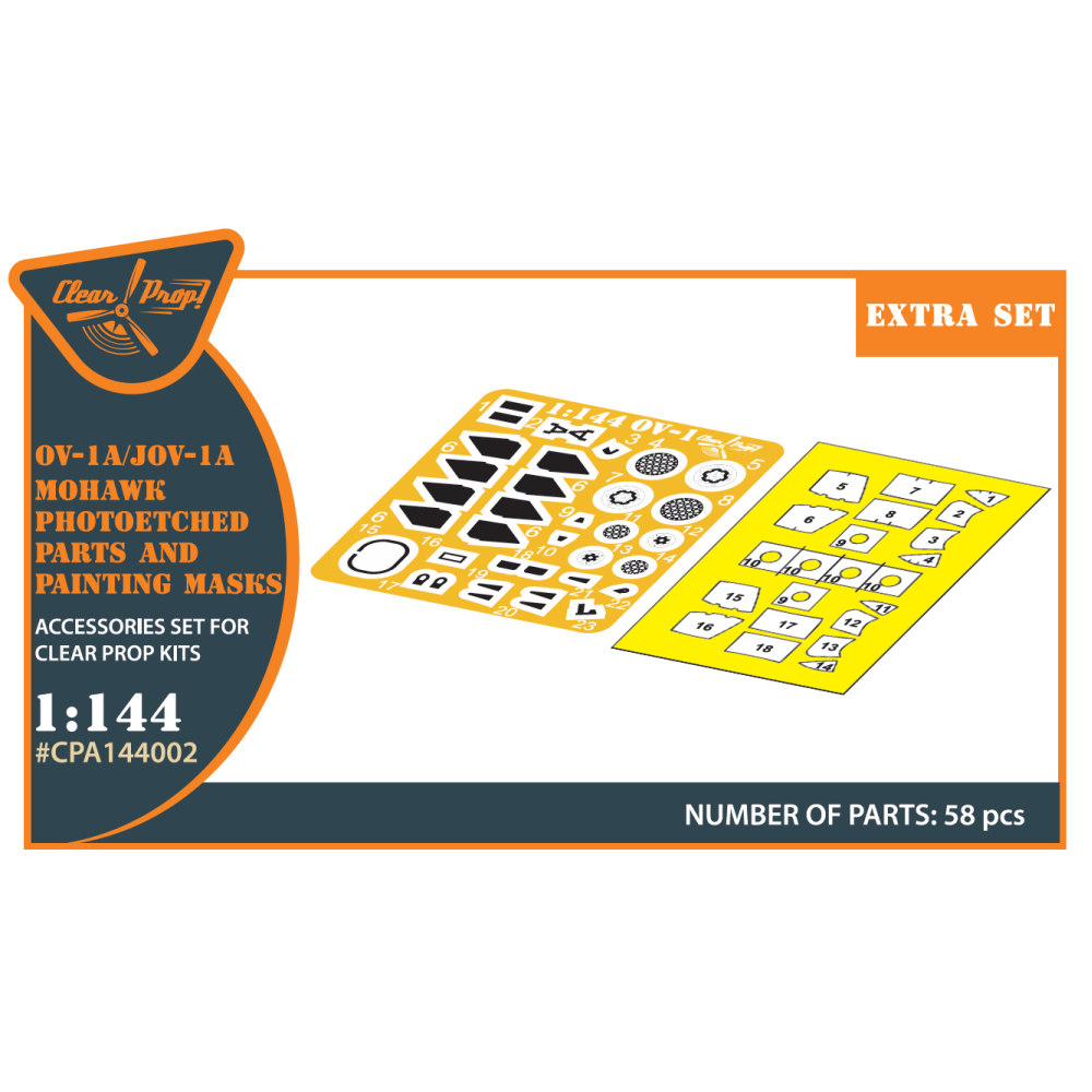 OV-1 A/JOV-1A Mohawk PE parts and  painting mask for CP kits 1/72 ClearProp CPA144002