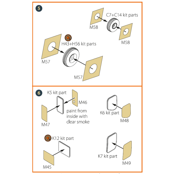 CH-54 painting mask on "yellow kabuki paper" for ICM kit 53054 1/35 ClearProp CPA35001