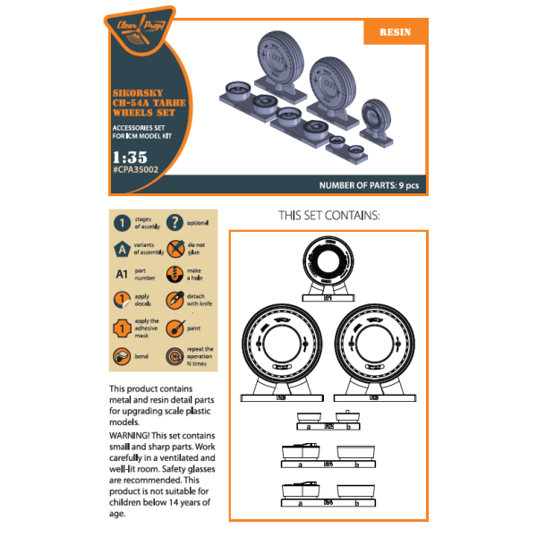 CH-54A Tarhe for ICM  Wheel set (Resin) 1/35 ClearProp CPA35002