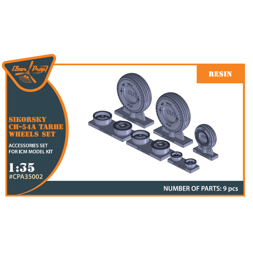 CH-54A Tarhe for ICM  Wheel set (Resin) 1/35 ClearProp CPA35002