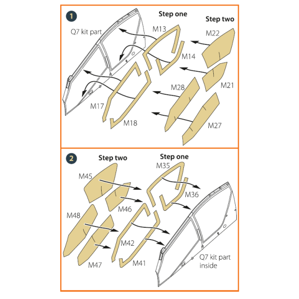 AH-64D/E Apache painting mask on "yellow kabuki paper" for TAKOM kit 1/35 ClearProp CPA35003