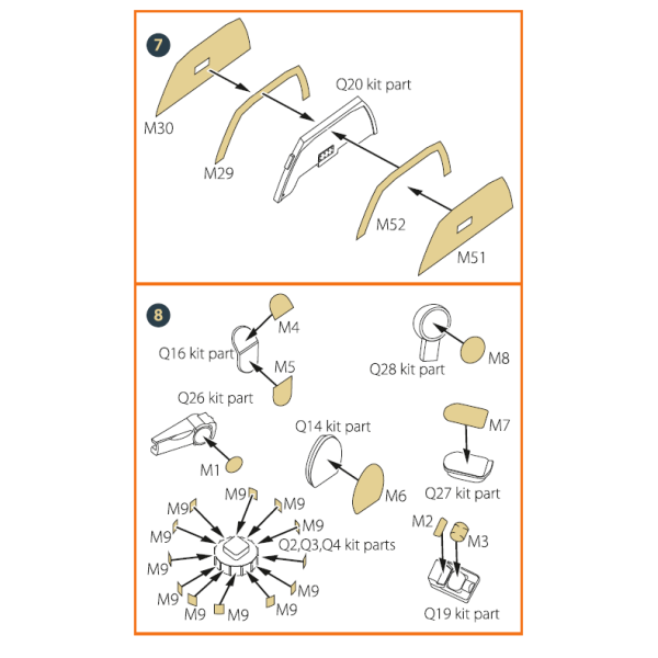 AH-64D/E Apache painting mask on "yellow kabuki paper" for TAKOM kit 1/35 ClearProp CPA35003
