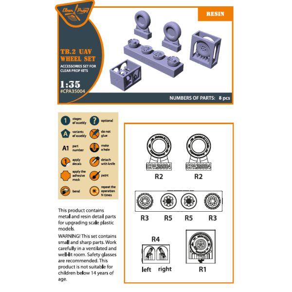 TB.2 wheel set Resin 1/35 ClearProp CPA35004