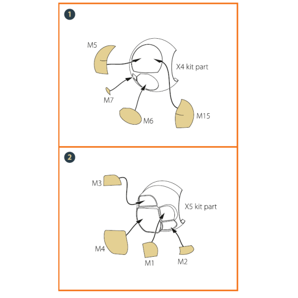 TB.2 painting mask on "yellow kabuki paper" 1/35 ClearProp CPA35005