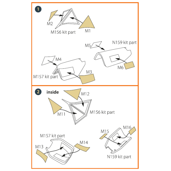 SR-71A BLACKBIRD painting mask for Revell kit "yellow kabuki paper" 1/48 ClearProp CPA48013