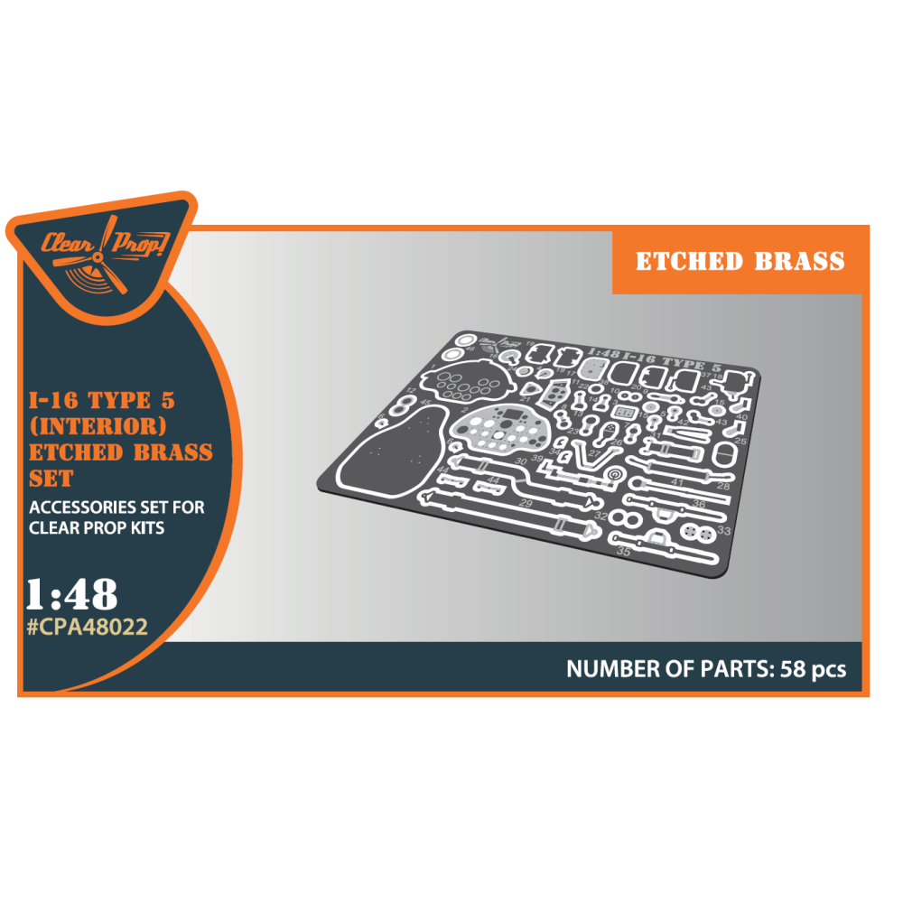 I-16 type 5 INTERIOR PE parts for CP kits 1/48 ClearProp CPA48022
