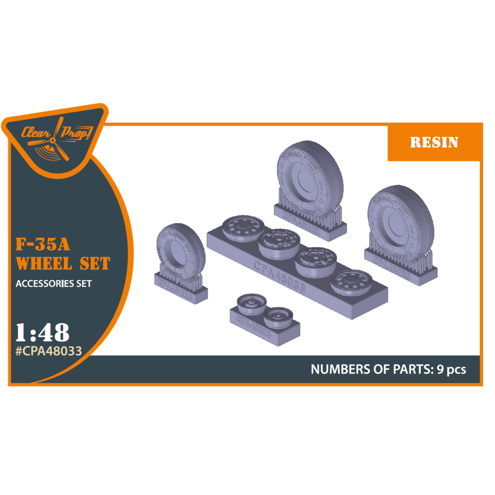 F-35A Wheel set (Resin) 1/48 ClearProp CPA48033