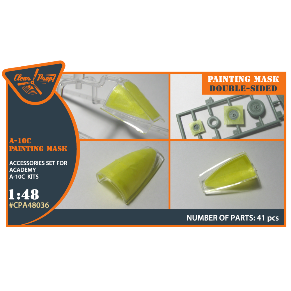 A-10C double-sided painting mask on "yellow kabuki paper" for ACADEMY kit 1/48 ClearProp CPA48036