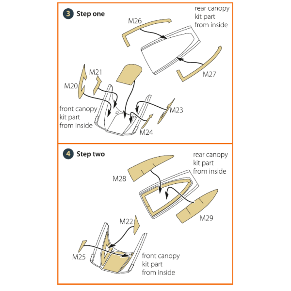 A-10C double-sided painting mask on "yellow kabuki paper" for ACADEMY kit 1/48 ClearProp CPA48036