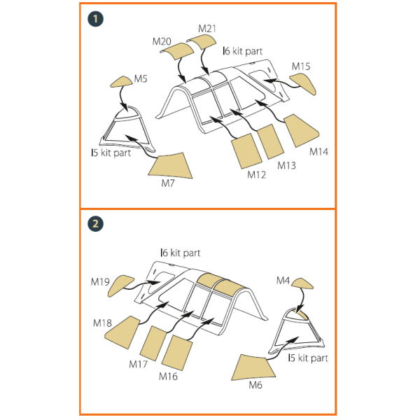 P-47B Thunderbolt double-sided painting mask on "yellow kabuki paper" for Dora Wings kit 1/48 ClearProp CPA48039